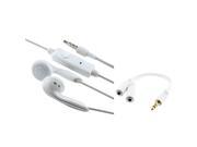 eForCity White Headset Splitter White 3.5mm Headset Stereo Onoff Mic Compatible With Samsung©? Galaxy Tab 3 7 8 10.1