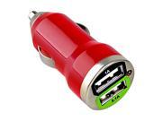eForCity 2 Port USB Mini Car Charger Adapter Compatible With Samsung Galaxy Tab 4 7.0 8.0 10.1 Nexus 5X 6P Red