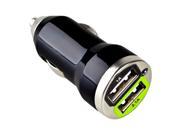 eForCity Dual USB Mini Car Charger Adapter Black