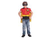 Robin Muscle Chest Costume Shirt with Cape and Mask Small