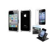 eForCity Film Holder Silver Surround w Silver diamond Chrome Metal compatible with Apple® iPhone 4S 4