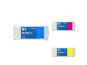 G G 3 Pack Cyan Magenta Yellow Ink Cartridge Compatible with HP No.91 Inkjet HP C9467A