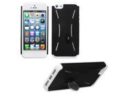 Apple iPhone 5 5S Case Fusion Dual Layer [Shock Absorbing] Protection Hybrid Stand PC Silicone Case Cover for Apple iPhone 5 5S Black White