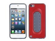 Apple iPod Touch 5th Gen 6th Gen Case eForCity Checker Stand TPU Rubber Candy Skin Case Cover Compatible With Apple iPod Touch 5th Gen 6th Gen Red Gray