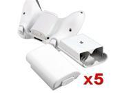 eForCity 5x Battery Pack Case Cover Shell KIT For Microsoft xBox 360 Controller White