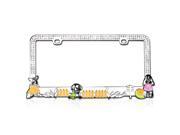 Valor Auto Companion LPF2MC026WIT Dog Playground Design Metal License Plate Frame with White Crystals