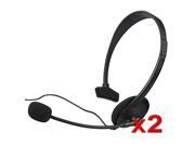 eForCity 2 Black Live Headset Mic For XBOX 360 WIRELESS CONTROLLER