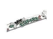 Valor Auto Companion LPF2MC022WIT Cup of Coffee Design Metal License Plate Frame with White Crystals