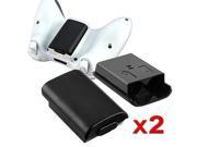 eForCity 2 x Black Wireless Controller Battery Pack Shell For Microsoft Xbox 360