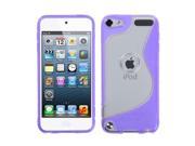 Apple iPod Touch 5th Gen 6th Gen Case eForCity S Shape TPU Rubber Candy Skin Case Cover Compatible With Apple iPod Touch 5th Gen 6th Gen Clear Purple
