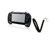 Black Hard plastic rubber coating Hand Grip with FREE Black Wrist Strap compatible with Sony PlayStation Vita