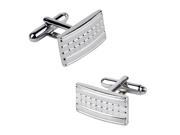 Zodaca Classic Working Silver Grille Rectangle Cufflinks