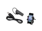 eForCity Black Universal Car Air Vent Phone Holder Universal Mini Wireless Bluetooth Headset For iPhone 5 5G 3 3GS