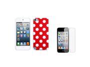 Apple iPod Touch 5th Gen 6th Gen Case eForCity Polka Dots TPU Rubber Candy Skin Case Cover Compatible With Apple iPod Touch 5th Gen 6th Gen Red White