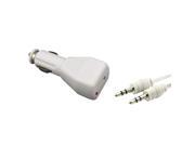 eForCity White Car Charger Auido USB Compatible with Samsung Galaxy Note Nexus Galaxy S4 i9500 S3 III