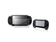 Black Hard plastic rubber coating Hand Grip with FREE Reusable Screen Protector for Sony PlayStation Vita