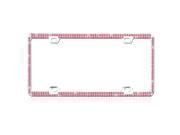 Valor Car Automotive License Plate Frame Chrome Coating Metal with Double Row Pink 246 Diamonds Crystals Rhinestones Bling