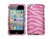 MYBAT Zebra Skin Pink Hot Pink Diamante Protector Faceplate Cover Compatible With Apple® iPod touch 4th generation
