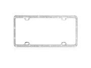 Valor Car Automotive License Plate Frame Chrome Coating Metal with Double Row White 246 Diamonds Crystals Rhinestones Bling