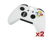 eForCity 2 Packs of White Silicone Skin Cases Compatible with Microsoft Xbox One Controller
