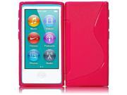 HRW for Apple iPod Nano 7 S Shape TPU Cover Hot Pink