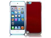 Apple iPod Touch 5th Gen 6th Gen Case eForCity Brushed Metal Aluminum Case Cover Compatible With Apple iPod Touch 5th Gen 6th Gen Red Clear