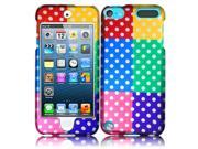 Apple iPod Touch 5th Gen 6th Gen Case eForCity Polka Dots Rubberized Hard Snap in Case Cover Compatible With Apple iPod Touch 5th Gen 6th Gen Colorful