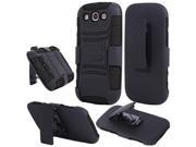 HRW for Samsung Galaxy S3 i9300 i747 L710 T999 i535 Side Stand Cover With Holster Black Black