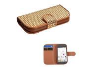 MYBAT Gold Diamonds Book Style MyJacket Wallet with Card Slot 824 compatible with Samsung T599 Galaxy Exhibit