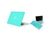 eForCity Turquoise Slim Hard Plastic Snap in Rubber Coated Case Cover with Turquoise Silicone Keyboard Skin Shield compatible with Apple Macbook Pro with Retina