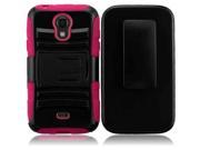 HRW For Samsung Galaxy Light T399 Side Stand Cover With Holster Black Hot Pink