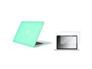 Ocean Green Snap in Rubber Coated Case with free Reusable Screen Protector compatible with Apple MacBook Air 13 inch