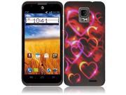 HRW For ZTE Z998 Mustang Rubberized Design Cover Colorful Hearts