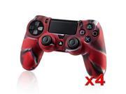 eForCity 4 Pack Camouflage Navy Red Silicone Skin Case Compatible with Sony PlayStation 4 Controller