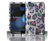 BJ For Blackberry Z10 Full Diamond Design Case Cover Colorful Leopard