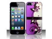 Apple iPhone 5 5S Case Vines Stand Rubberized Hard Snap in Case Cover for Apple iPhone 5 5S Purple Silver