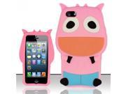 Apple iPhone 5 5S Case 3D Cow Rubber Silicone Soft Skin Gel Case Cover for Apple iPhone 5 5S Pink