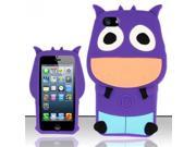 Apple iPhone 5 5S Case 3D Cow Rubber Silicone Soft Skin Gel Case Cover for Apple iPhone 5 5S Purple