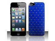 Apple iPhone 5 5S Case Rubberized Hard Snap in Case Cover With Diamond for Apple iPhone 5 5S Blue