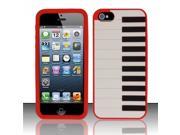 Apple iPhone 5 5S Case 3D Piano Rubber Silicone Soft Skin Gel Case Cover for Apple iPhone 5 5S Red White