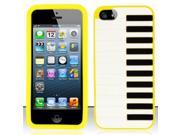 Apple iPhone 5 5S Case 3D Piano Rubber Silicone Soft Skin Gel Case Cover for Apple iPhone 5 5S Yellow White