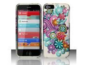 Apple iPhone 5 5S Case Flower Rubberized Hard Snap in Case Cover for Apple iPhone 5 5S Colorful