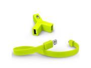 TYLT Y Charge Dual USB Car Charger Micro USB Cable Green MIC YCHGG T