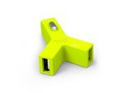 TYLT Y Charge Dual USB Car Charger With Lightning Cable Green IP5 YCHGG T