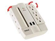 RCA PSWTS6UWH 6 Outlet Surge Protector with 2 USB Ports