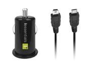 IESSENTIALS IE PCP 2C USB Car Charger with Micro Mini Cables