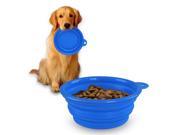 eForCity Blue Cute Pet Dog Cat Silicone Portable Collapsible Travel Bowl Dish Feeding Water Feeder
