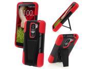 HRW For LG G2 Mini LS885 T Stand Cover Case Black Red