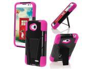 HRW For LG L70 T Stand Cover Case Black Hot Pink