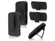 HRW For LG L39C Side Stand Cover Case With Holster Black Black